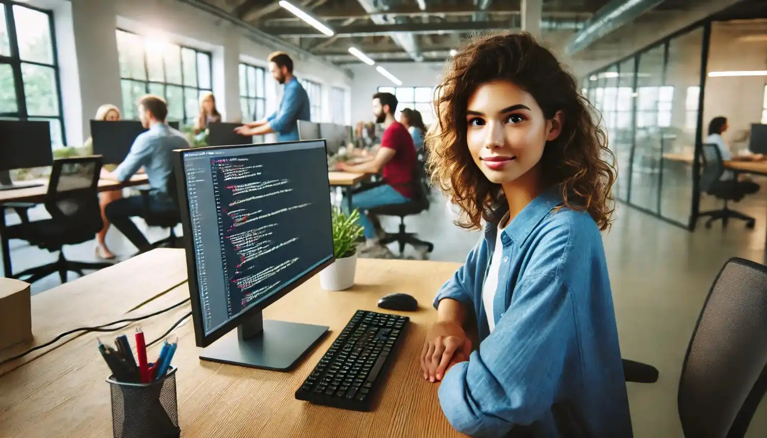 PROGRAMMING LADY WORKING